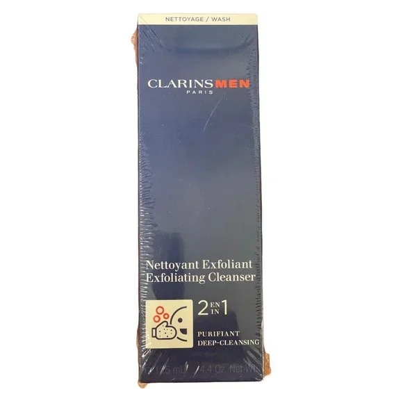 Clarins by Clarins Men 2 in 1 Exfoliating Cleanser 4.4 oz New in Box - Picture 2 of 7